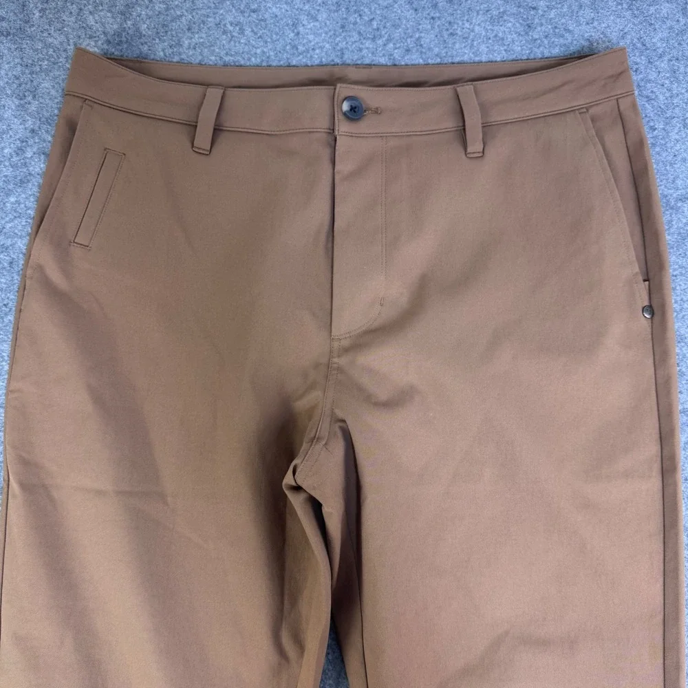 Vuori Meta Pant Mens 34 Tobacco Brown Performance Chino V427 Slim Straight